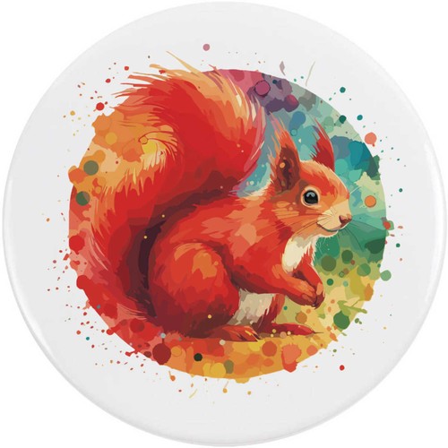 Red squirrel button pin - squirrel',