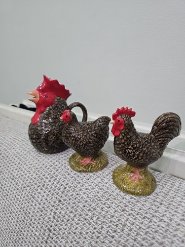 Quail ceramic cockrel hen - quail, ,hen