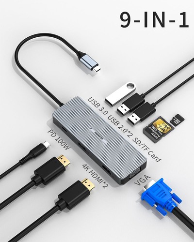 9in1 usb hub triple - hub, display