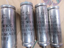 0.1UF 350V DC TCC Ceramic End Oil Paper Capacitors x 4 NOS