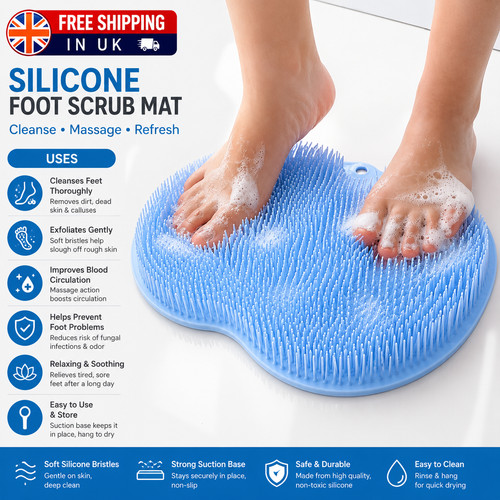 Shower foot scrubber mat - foot, back