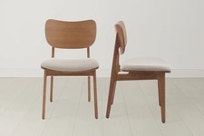 Swyft Dining Chair 02 Oak -  Oatmeal Fabric - Set of 2 RRP £399