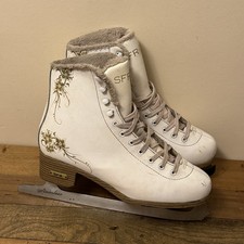 SFR Galaxy Glitra Gold/White Figure Ice Skates Womens Size UK 8 White Used