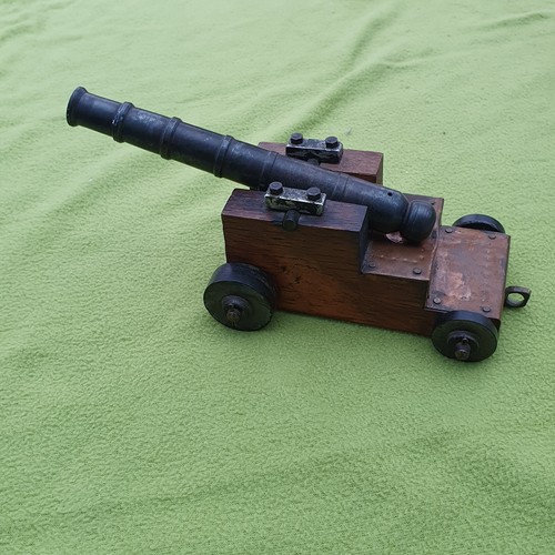 Brass wood cannon - cannon, ornament