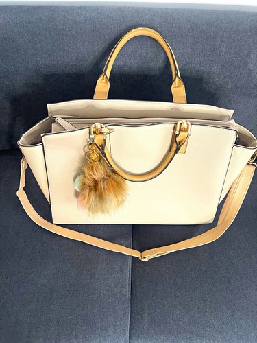 Beige faux leather - faux, satchel
