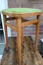 Vintage Retro c1950s Stool~ Kitchen Breakfast Bar Stool ~ Reupholstered 