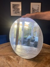 Silver Glitter Sparkle Wall Mirror - Silver Sunburst Dressing - Diameter 50cm