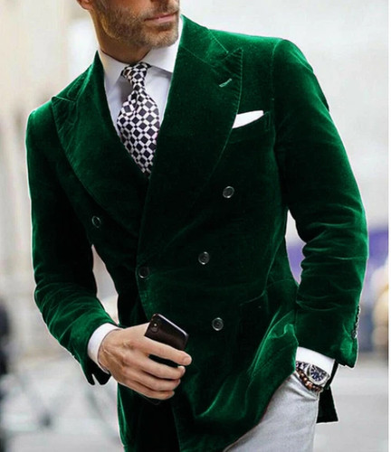 Casual velvet men suit peak - men's,