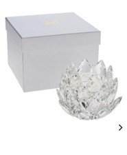 JM by Julien Macdonald Crystal Glass Lotus Candle Holder NEW IN ORIGINAL BOX