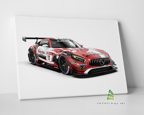 Red racing car - canvas, wall