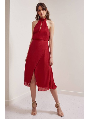 Keepsake the label - red, pleated