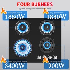 Burner black tempered glass - black,