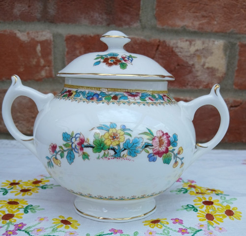 Coalport ming rose - rose", lidded