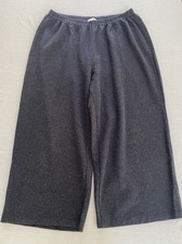 SAHARA TROUSERS SZ (4) UK 16-18 ELASTIC WAIST WIDE CROP BRUSHED GREY SEE DETAIL