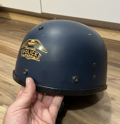 Vintage police riot helmet - police,