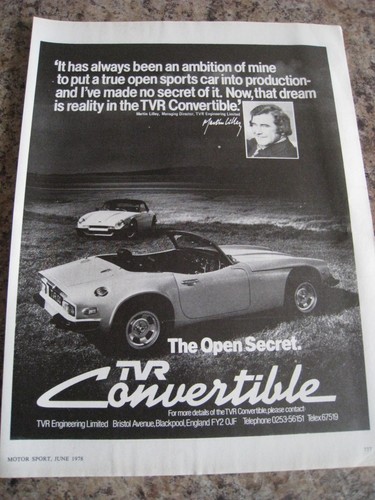 Martin lilley tvr - tvr, engineering