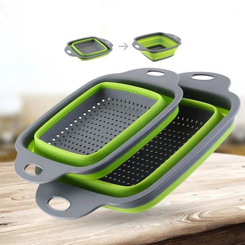 Collapsible silicone colander - collapsible,