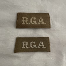 WW1 British Royal Garrison Artillery shoulder titles, pair,  original