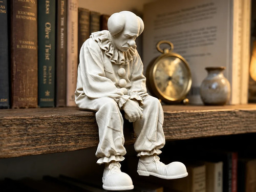 Creepy clown sitting edge - creepy,