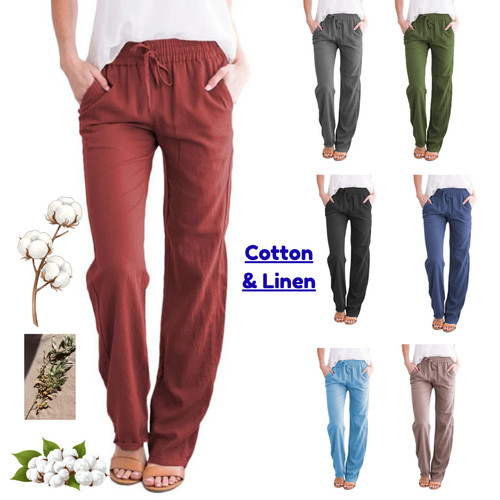 Women cotton linen - linen, trousers