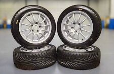 Vauxhall 5 X 110 TD Pro Race 1.2 15" Alloy Wheels & Dunlop Full Wet Race Tyres.