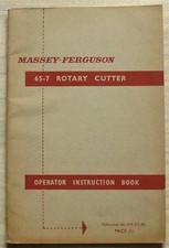 MASSEY FERGUSON 65-7 ROTARY CUTTER Operator Instruction Book 1975 #819 217 M2