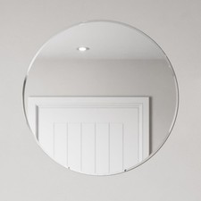 Round Bevelled Edge Bathroom Mirror 600x600mm Wall Mounted Glass Modern Large