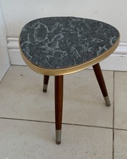 50s German Grey Plant Stand Side Table  MCM Design  27 X 28cm