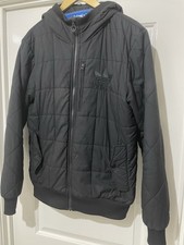 Black hooded puffer jacket