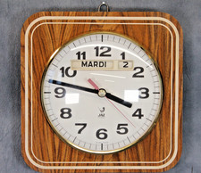 Rare Mid Century JAZ France 1960s Perpetual Calendar Flip Wall Clock Working