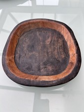 Vintage Hand Carved Rustic Wooden Dough Bowl