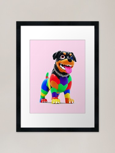 Colorful cartoon rottweiler - cartoon,