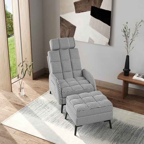 Houndstooth fabric armchair - houndstooth,