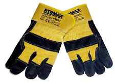Rigger Gloves Gauntlet Heavy-Duty Leather Yellow Black Glove Tanned Quality