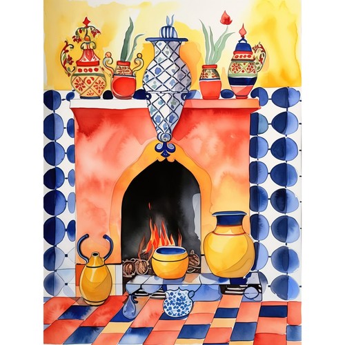 Kitchen hearth fireplace - kitchen,