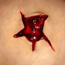 hole wound #1 Deep & detailed latex scar prosthetic bullet stigmata stab gunshot