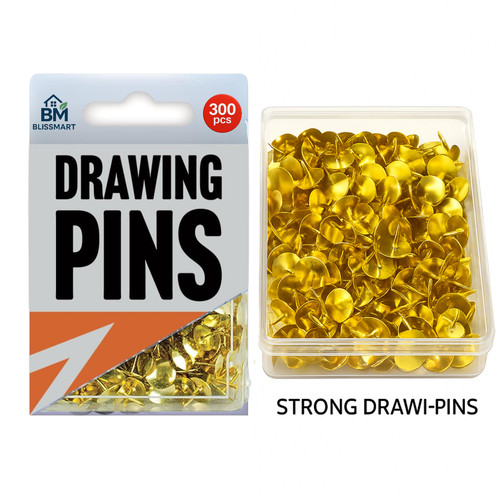 300 drawing pins brass - 300,