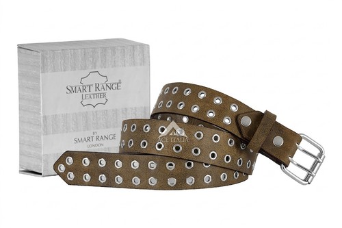 Unisex leather double eyelet - leather,