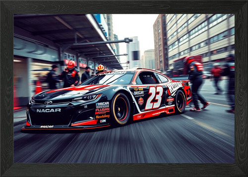 Nascar stock car pit framed - stock,