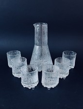 Iittala Glass Ultima Thule Carafe And Six Shot Glasses