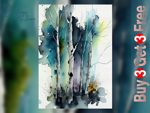 Birch trees print on - birch,