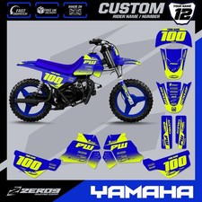 YAMAHA PW 50 GRAPHICS KIT PEEWEE 50 GRAPHICS MINI BIKE GRAPHICS BLOCK BLU/YEL-F