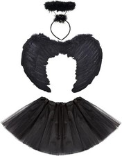 RichMoho Fallen Angel Fancy Dress Women Dark Angle Costumes Girls Halloween Cos