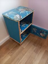 Upcycled vintage Lloyd Loom style small cabinet, bedside etc.