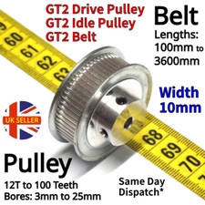 GT2 10mm Timng Drive Pulley Smooth Tooth Idler  12 16 20 30 36 40 60 Bore 3 5 8