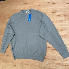 Adidas Knit Jumper Crewneck Grey New Mens XL heavyweight pullover