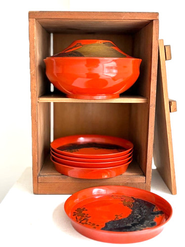 Japanese makie lacquer wooden - japanese,