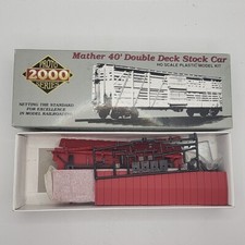 PROTO 2000 SERIES HO SCALE KIT BUILT WAGON 21382 MATHER 40 DOUBLE DECK STOCK CAR
