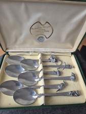 Vintage pewter teaspoon set - pewter,