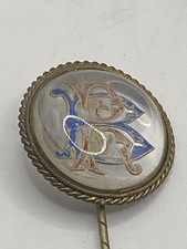 MONOGRAMMED R B GLASS HAT PIN